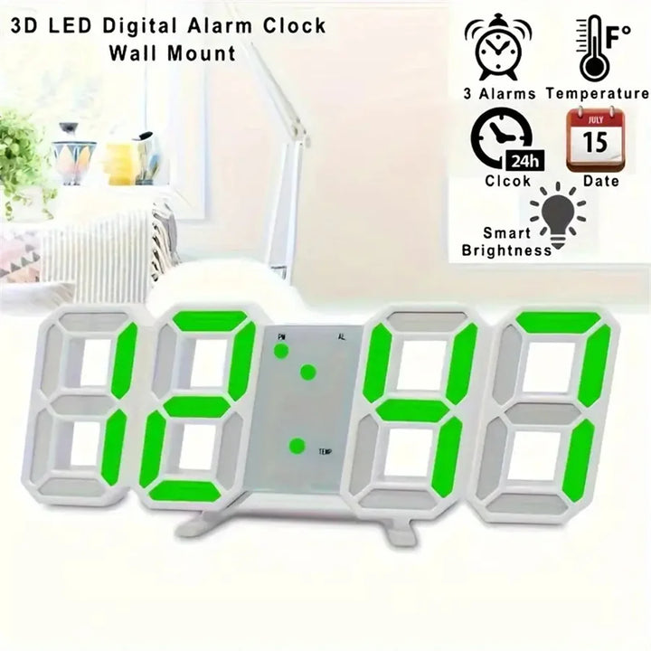 3D LED Digital Clock Wall Decoration