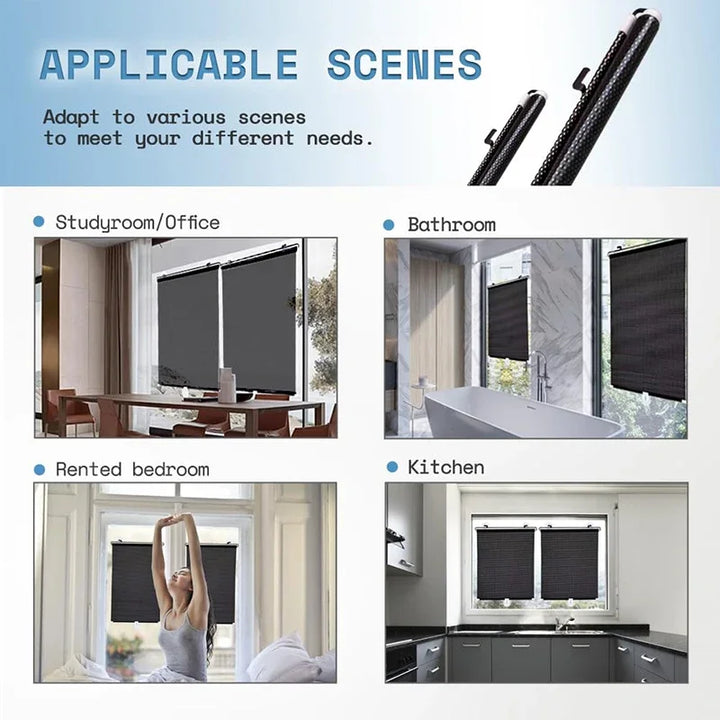 Black Out Blinds Roller Drilling Drill Blackout Shades Curtain Rollers for Window Roll Darkening Blind Curtains Kitchen Shutter