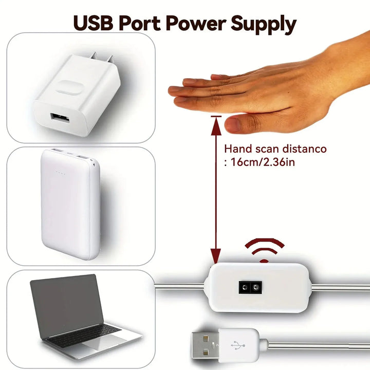 1M DC 5V LED Night Lamp USB Motion Sensor Dimming LED Strip Lights Nightlights TV Backlight Kitchen Hand Sweep Waving Tape Diode