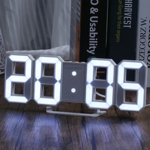 3D LED Digital Clock Wall Decoration