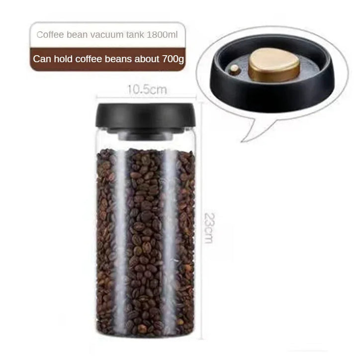 Coffee Beans Vacuum Sealed Tank Transparent Glass Food Storage Jars Household Moisture-proof Air Extraction Airtight Container
