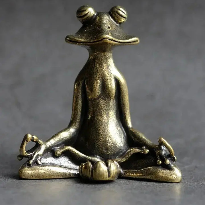 Retro Copperware Incense Socket Zen Frog Ornaments Solid Pure Copper Frog Tea Pet Incense Holder Ornaments