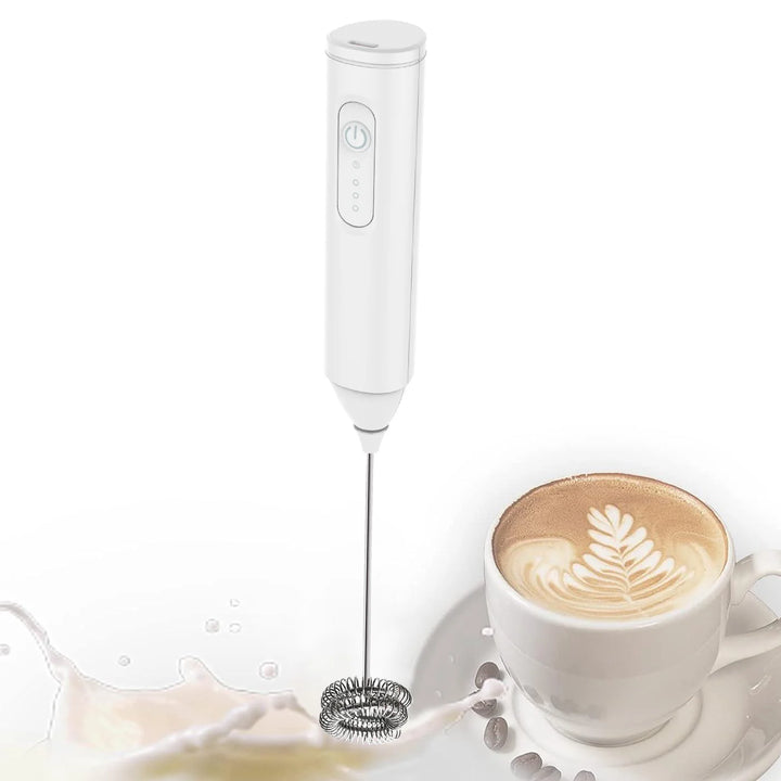 MINI Milk Frother USB Rechargeable 3 Speeds Foam Maker Coffee Whisk Mixer Electric Handle Blender Egg Beater