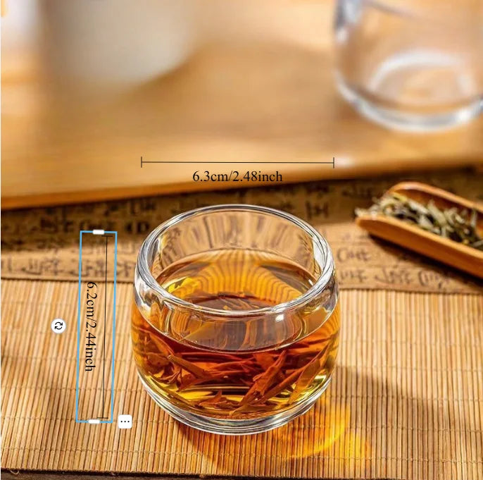 Wooden Handle Glass Teacup