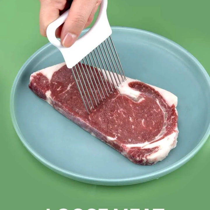 Effortlessly Slice Onions with this 1pc Colorful Onion Slicer Kitchen stainless steel potato chip onion holder